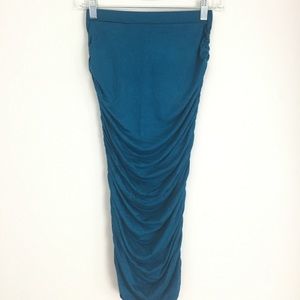 Turquoise Stretch Pencil Skirt